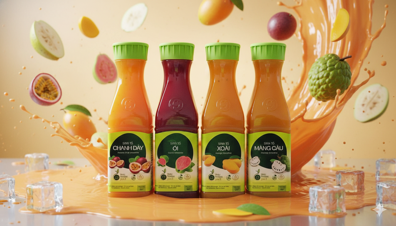 NƯỚC TRÁI CÂY PUREE NGUYÊN CHẤT ĐÓNG CHAI PET