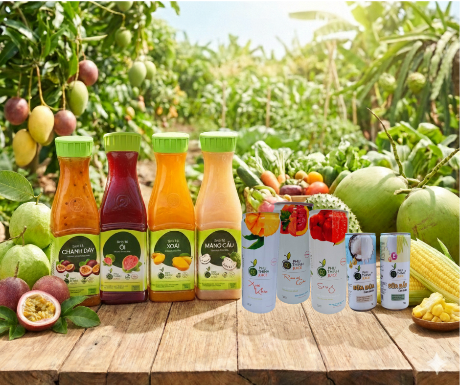 Nước ép đóng lon và chai PET